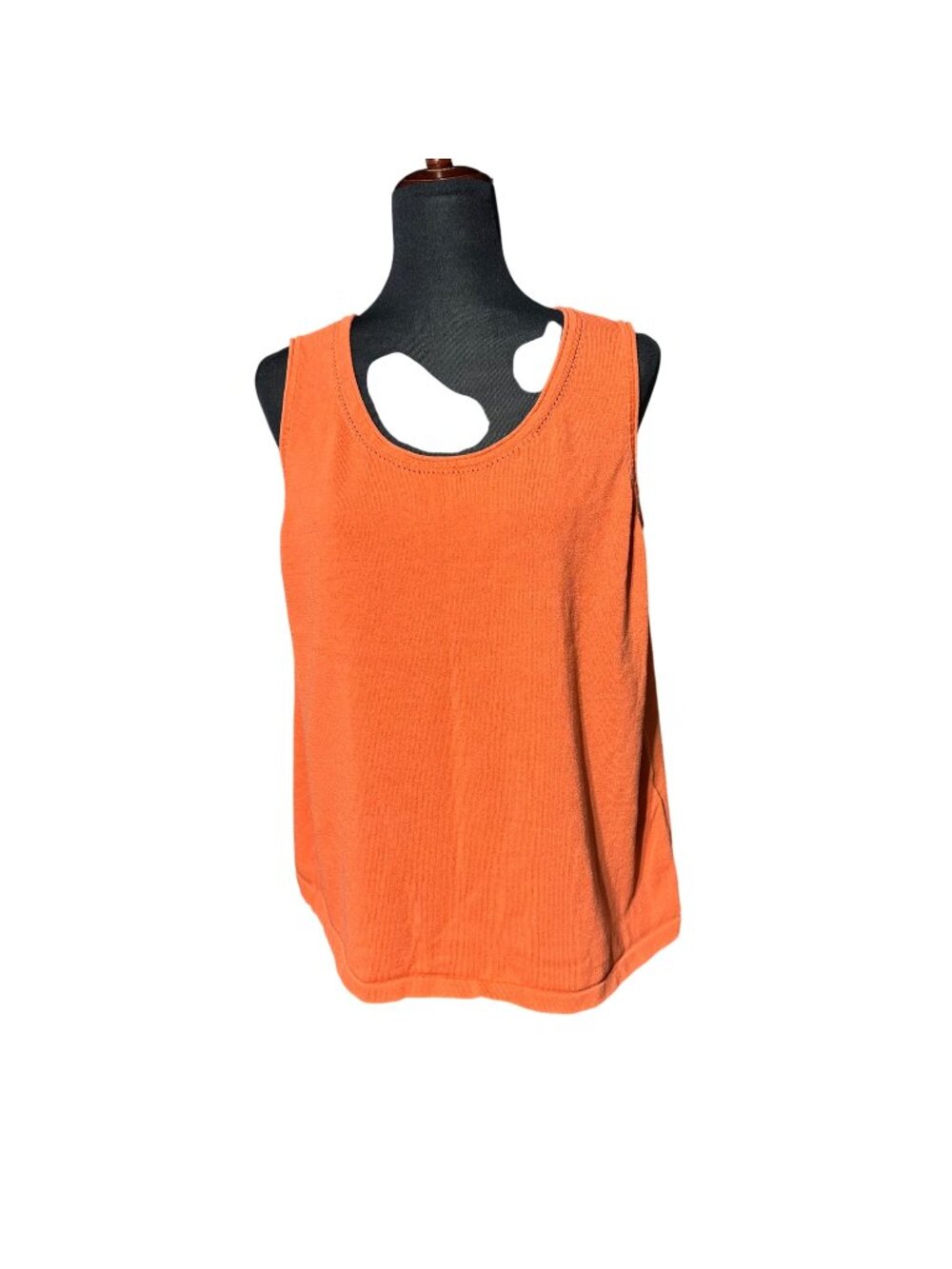 Chico's Shirt Size 3 XL Orange Coral Sweater Tank Knit Sleeveless Women
